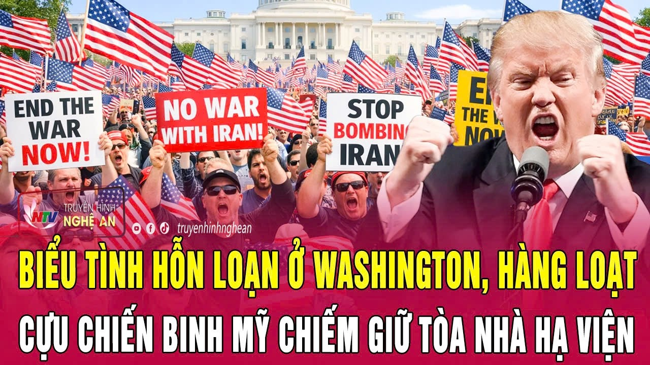 Toàn cảnh:Biểu tình hỗn loạn ở Washington,hàng loạt cựu chiến binh Mỹ chiếm giữ tòa nhà Hạ viện