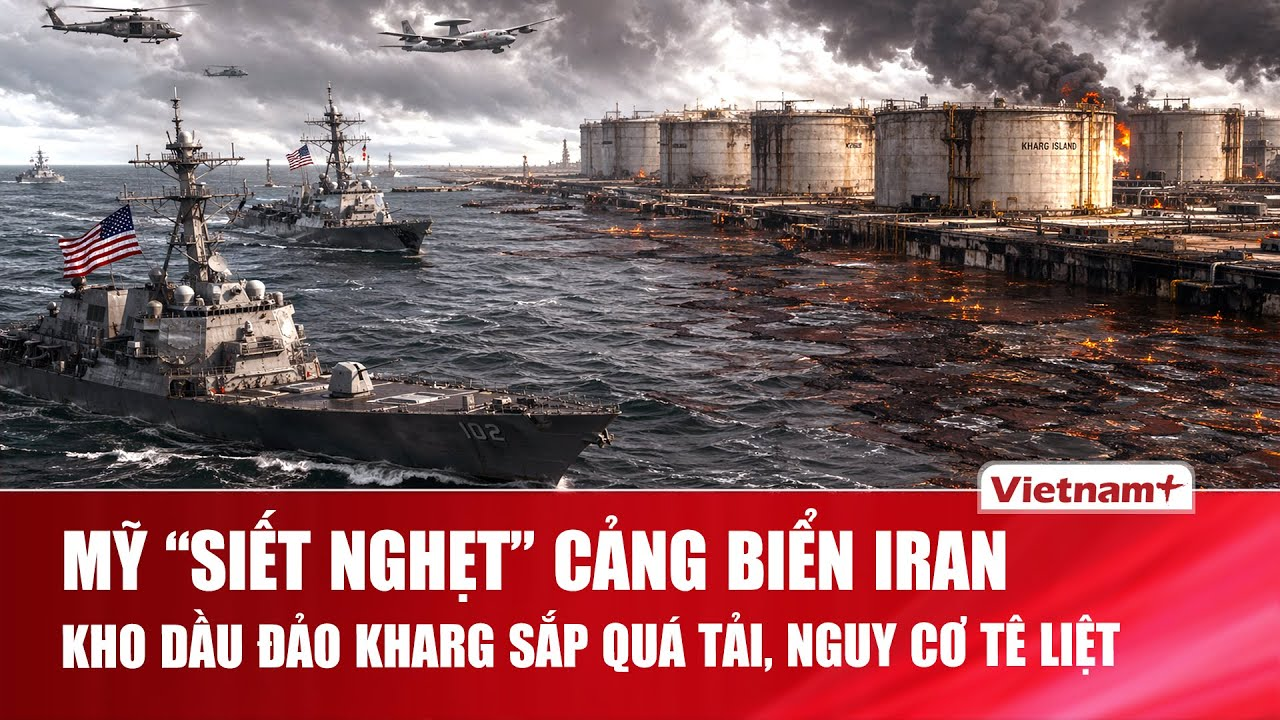 Thời sự Quốc tế sáng 23/4: Mỹ “siết nghẹt” cảng Iran, kho dầu đảo Kharg sắp quá tải, nguy cơ tê liệt