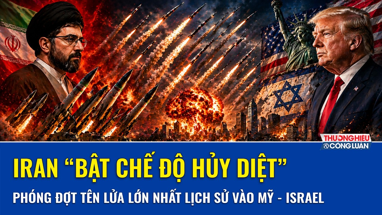 Iran “bật chế độ hủy diệt”, phóng đợt tên lửa lớn nhất lịch sử nhắm thẳng vào Mỹ – Israel