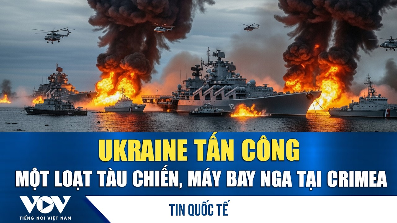 Ukraine tấn công một loạt tàu chiến, máy bay Nga tại Crimea