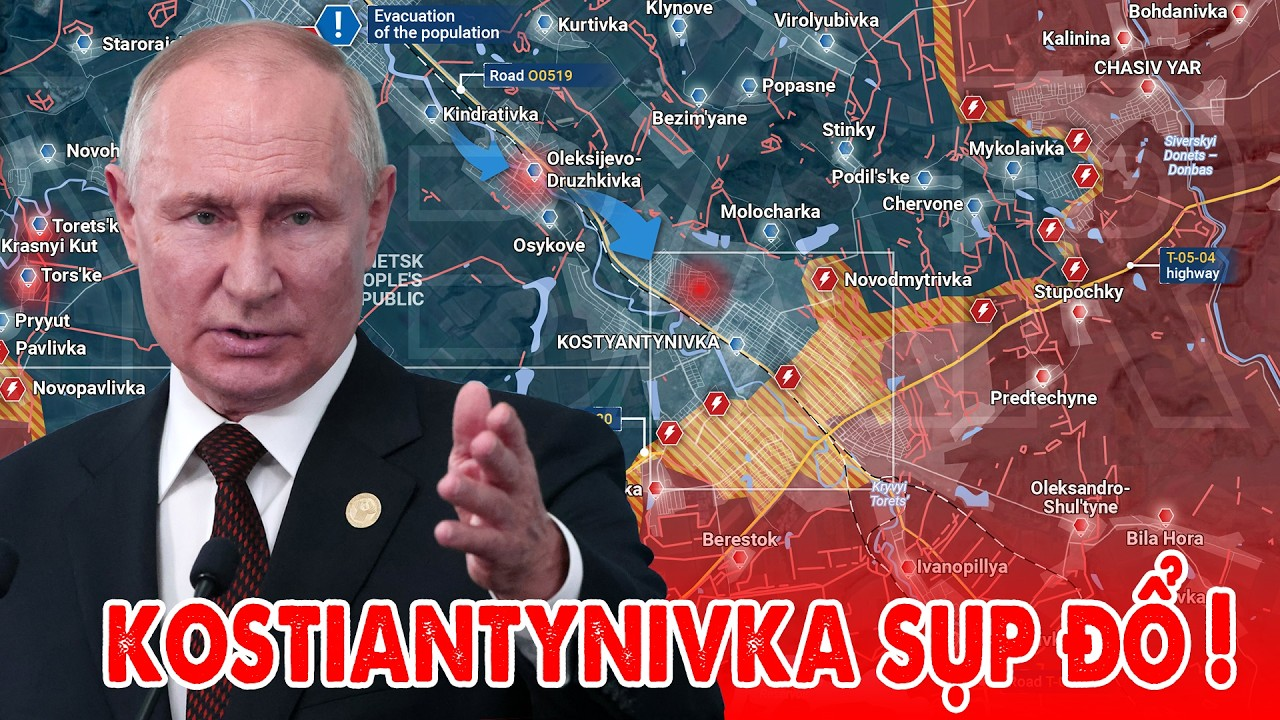 Nga siết vòng vây Kostiantynivka, Ukraine nguy cơ mất cả cụm phòng thủ Donetsk !
