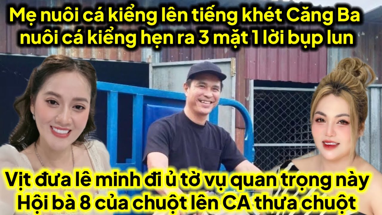 Mẹ nuôi cá kiểng lên tiếng ba nuôi cá kiểng hẹn ra 3 mặt 1 lời bụp lun,Hội bà 8 quay xe chuột lên CA