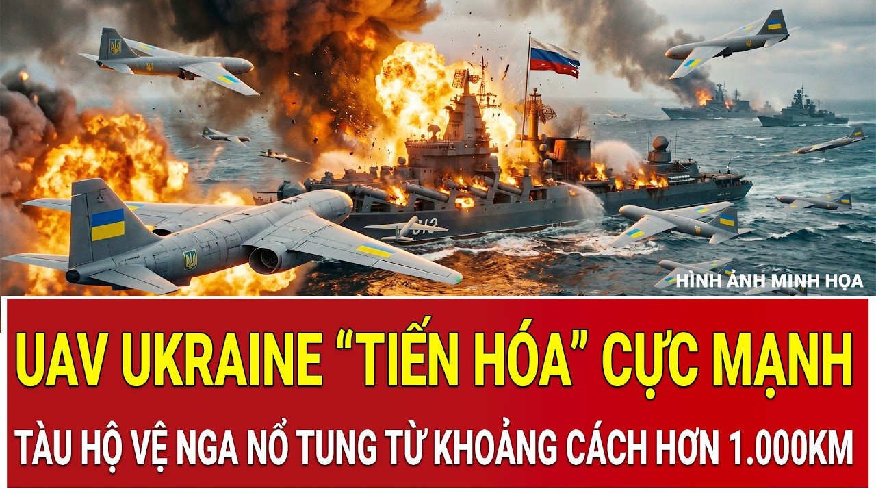 Điểm nóng 7/6: UAV Ukraine “tiến hóa” cực mạnh, tàu hộ vệ Nga nổ tung từ khoảng cách hơn 1.000km