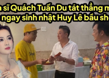 Ca sĩ Quách Tuấn Du bụp ve tại sinh nhật Huy Lê bầu show