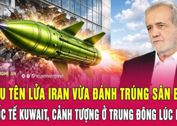 Siêu tên lửa Iran vừa đánh trúng Sân bay Quốc tế Kuwait, cảnh tượng ở Trung Đông lúc này