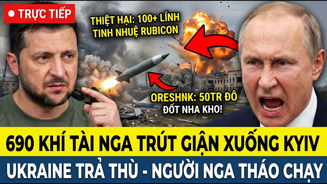 🔴TRỰC TIẾP RỰC LỬA: 690 khí tài nga trút giận xuống Kyiv – UKRAINE TRẢ THÙ