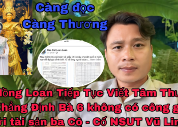 Hồng Loan Tiếp Tục Viết Tâm Thư Khẳng Định Bà 6 không có công Với tài sản ba Cô – Cố NSUT Vũ Linh