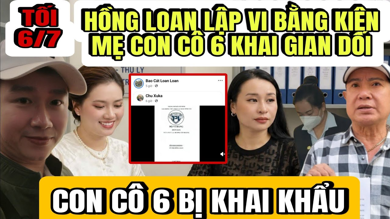 Hồng Loan Lập Vi Bằng Kiện Mẹ Con Cô 6 Khai Gian Dối Để Tranh Giành Tài Sản Của Con CNSUT Vũ Linh