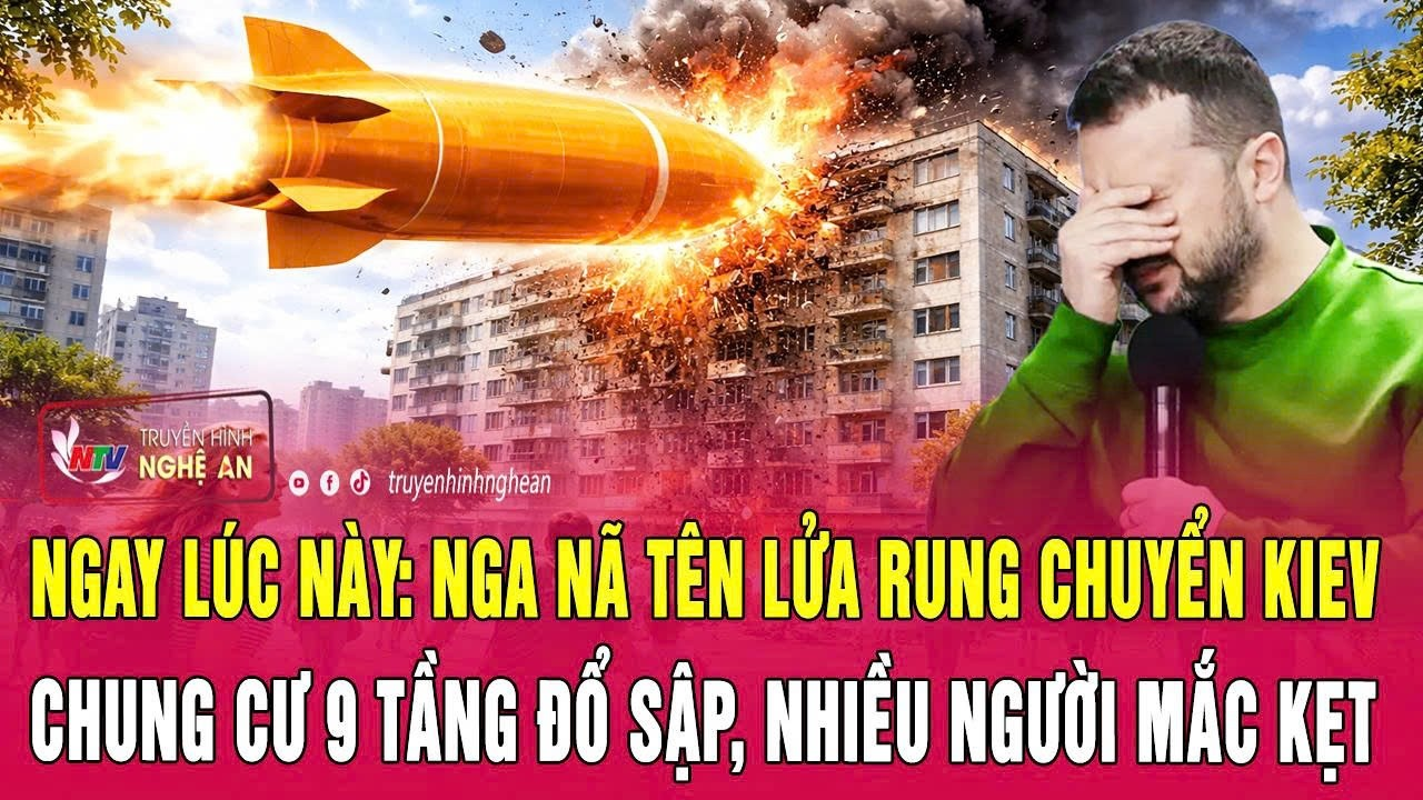 Nga nã tên lửa rung chuyển Kiev, chung cư 9 tầng đổ sập, nhiều người mắc kẹt