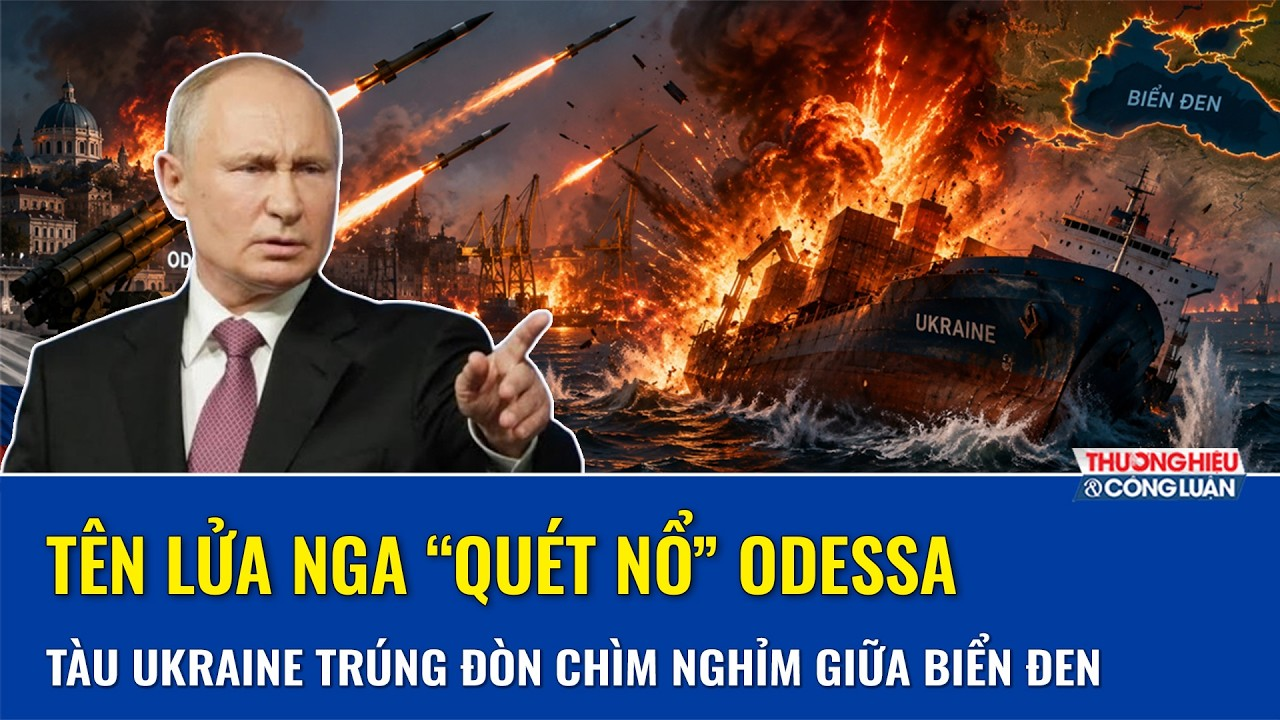 Tên lửa Nga “quét nổ” Odessa, tàu hàng Ukraine trúng đòn chìm nghỉm, Biển Đen rung lắc nổ tung