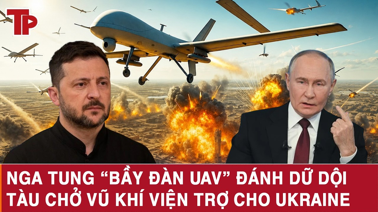 ĐIỂM NÓNG THẾ GIỚI 10-8: Nga tung “bầy đàn UAV” đánh dữ dội tàu chở vũ khí viện trợ cho Ukraine