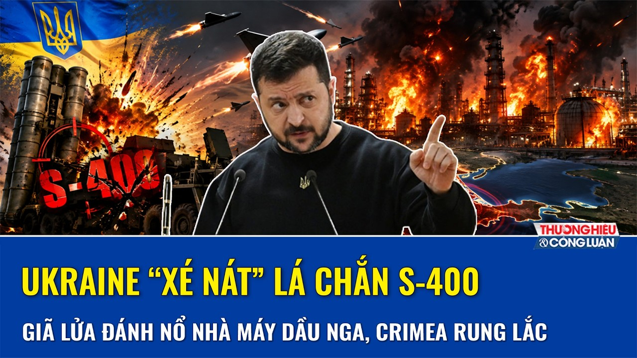 Ukraine “xé nát” lá chắn S-400, giã mưa lửa đánh nổ nhà máy lọc dầu Nga, Crimea rung lắc bần bật