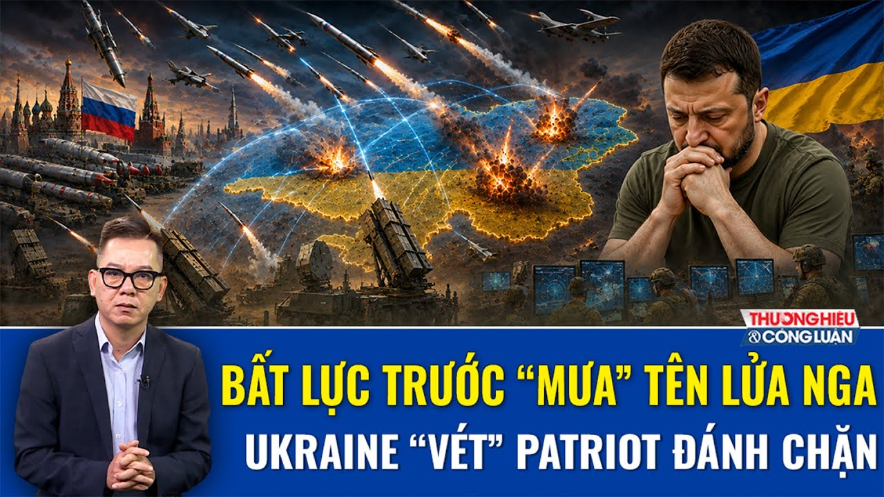 BÌNH QUÂN SỰ: Bất lực trước “mưa” tên lửa Nga, Ukraine “giành giật” từng quả Patriot đánh chặn