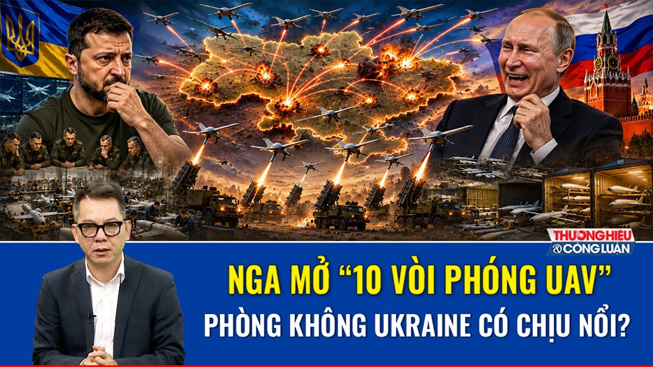 BÌNH QUÂN SỰ: Nga “mở van” 10 căn cứ bí mật, 1.000 UAV trút xuống Ukraine mỗi đợt