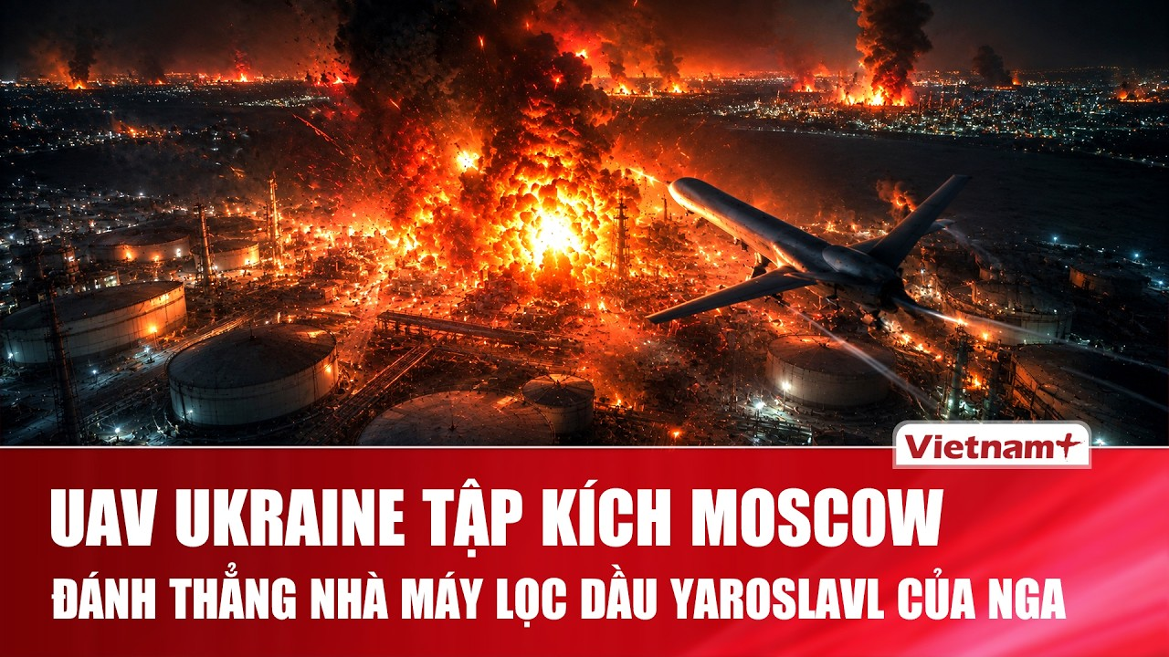 UAV Ukraine tập kích Moscow, đánh thẳng nhà máy lọc dầu Yaroslavl, Nga chìm trong biển lửa tận thế