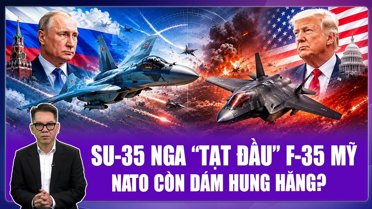 BÌNH QUÂN SỰ: Su-35 Nga “tạt đầu” F-35 Mỹ, NATO choáng váng trước màn áp sát nghẹt thở