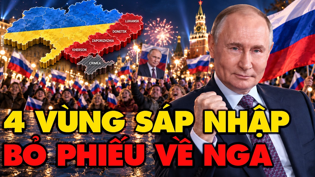 4 vùng lãnh thổ sáp nhập đồng loạt bỏ phiếu chính thức về đất mẹ Nga, Ukraine bất lực